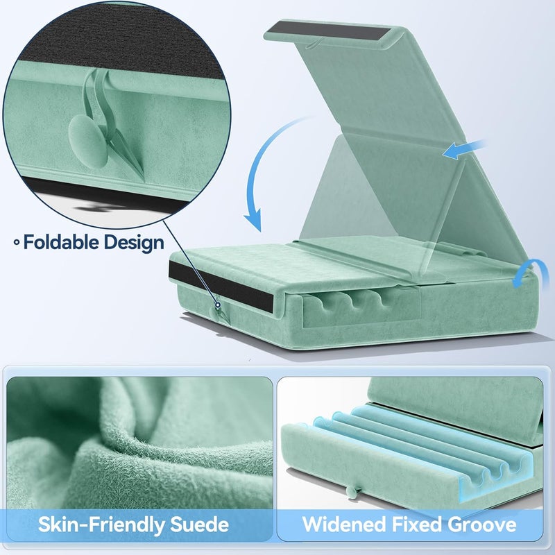 KDD Tablet Pillow Holder, Foldable iPad Stand for Lap, Bed and Desk -Tablet Soft Pad Dock with Pocket & Stylus Mount Compatible with iPad Pro 12.9, 10.5, 9.7 Air Mini 6 5 4 3, E-Reader - Image 5